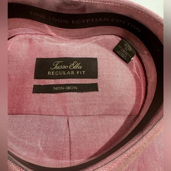 NWT Tasso Elba men’s Egyptian cotton no iron collard shirt 17.3/34 34 xl - Picture 3 of 4